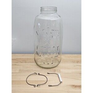 GIANT Vintage Mason Jar 18” Clear Patent Nov 30th 1858 Eagle 5 Gallon w/ Handle